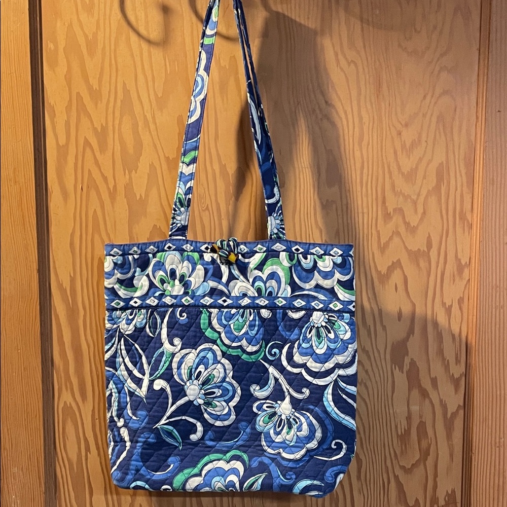 Blue Floral Tote Bag
